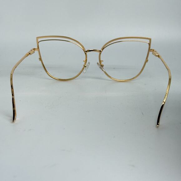 FIRMOO Gold Black Cat Eye Full Rim Eyeglasses Frames H18746 - Picture 3 of 5
